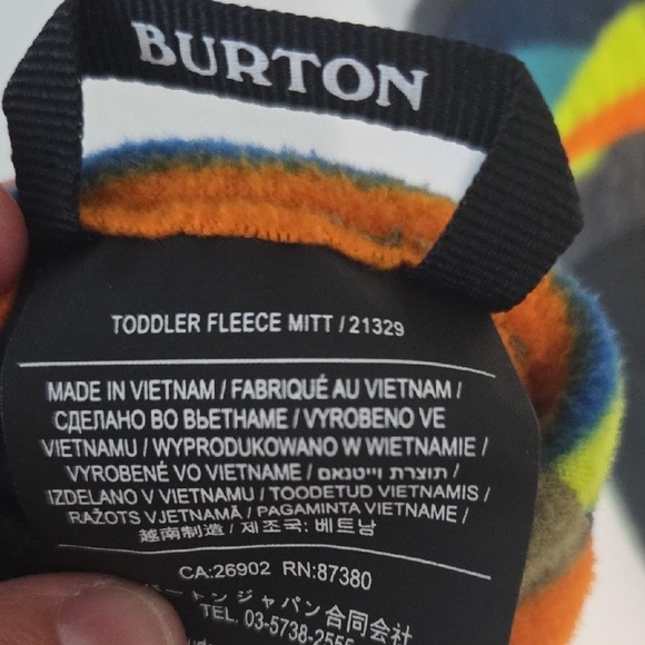 Burton Blue and Orange Winter Mittens - Picture 3 of 4